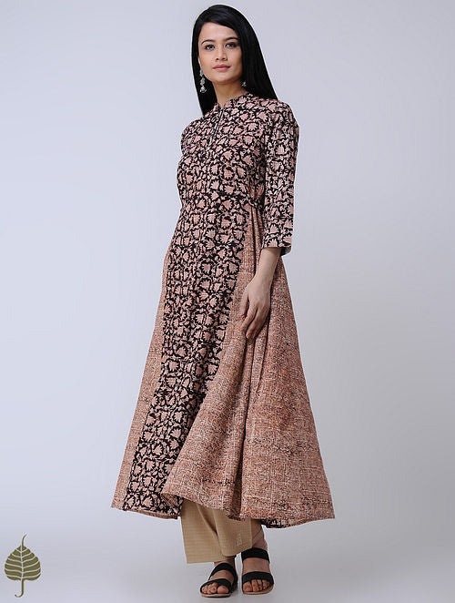 Jamdani Cotton Kurta Mustard Natural-dyed